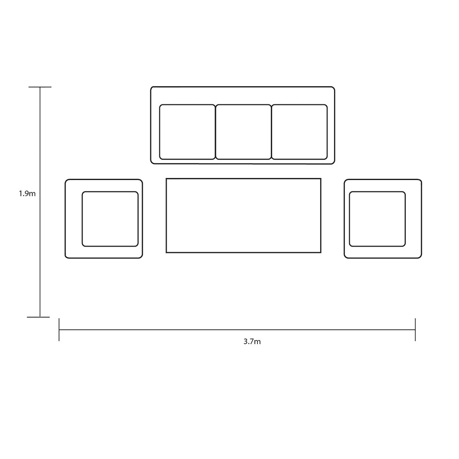 Hartman Dubai Lounge Set In Xerix/Slate - No Bench 4 Hartman Dubai Lounge Set In Xerix/Slate - No Bench - Image 2
