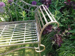 Ornate Verdigris Metal Garden Bench, 93cm X 107cm 8 Ornate Verdigris Metal Garden Bench, 93cm X 107cm -Green Garden World l GF15 3