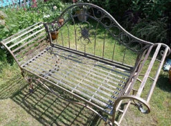 Ornate Verdigris Metal Garden Bench, 93cm X 107cm 9 Ornate Verdigris Metal Garden Bench, 93cm X 107cm -Green Garden World l GF15 4