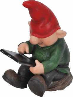 Playful Gnome Son With Leafpad - Resin Garden Ornament