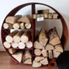 Rustic Steel Round Log Store & Shelves -Green Garden World l Log Store 1