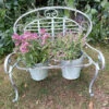 Verdigris Metal Garden Bench Pot Planter Holder -Green Garden World l PL18 1