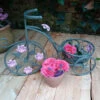 Tricycle Plant Pot Holder With Pink Flower Motifs - 40cm Tall -Green Garden World l PL38 1