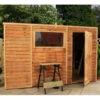 10 X 6 Overlap Single Door Pent Wooden Garden Shed -Green Garden World l SI 001 001 0010.1