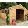 15 X 10 Overlap Double Door Apex Wooden Garden Shed 1 15 X 10 Overlap Double Door Apex Wooden Garden Shed -Green Garden World l SI 001 001 0015.1