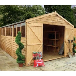 15 X 10 Overlap Double Door Apex Wooden Garden Shed