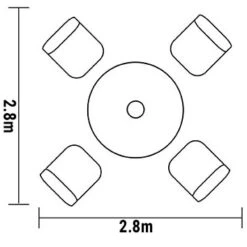 Hartman Amalfi Round 4 Seater Set In Antique Grey / Platinum 8 Hartman Amalfi Round 4 Seater Set In Antique Grey / Platinum -Green Garden World l amalfi 4 seat round set footprint