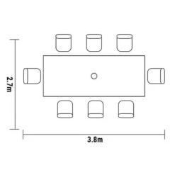 Hartman Amalfi 8-Seater Rectangular Dining Set Antique Grey / Platinum - NO PARASOL -Green Garden World l amalfi 8 seat dining set footprint 2