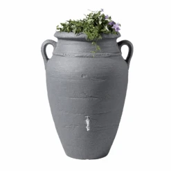 Garantia Antique Amphora Water Butt, 600 Litres, In Dark Granite -Green Garden World l amphora granite 2