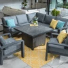 Hartman Aurora Square Corner Sofa Set With Adjustable Table & Lounge Chairs - Matt Xerix/Zenith -Green Garden World l aurora square corner adj table chairs xerix