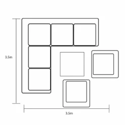 Hartman Aurora Square Corner Sofa Set With Adjustable Table & Lounge Chairs - Matt Xerix/Zenith -Green Garden World l aurora square corner chairs