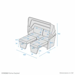 Kettler Palma Daybed In Oyster -Green Garden World l daybed