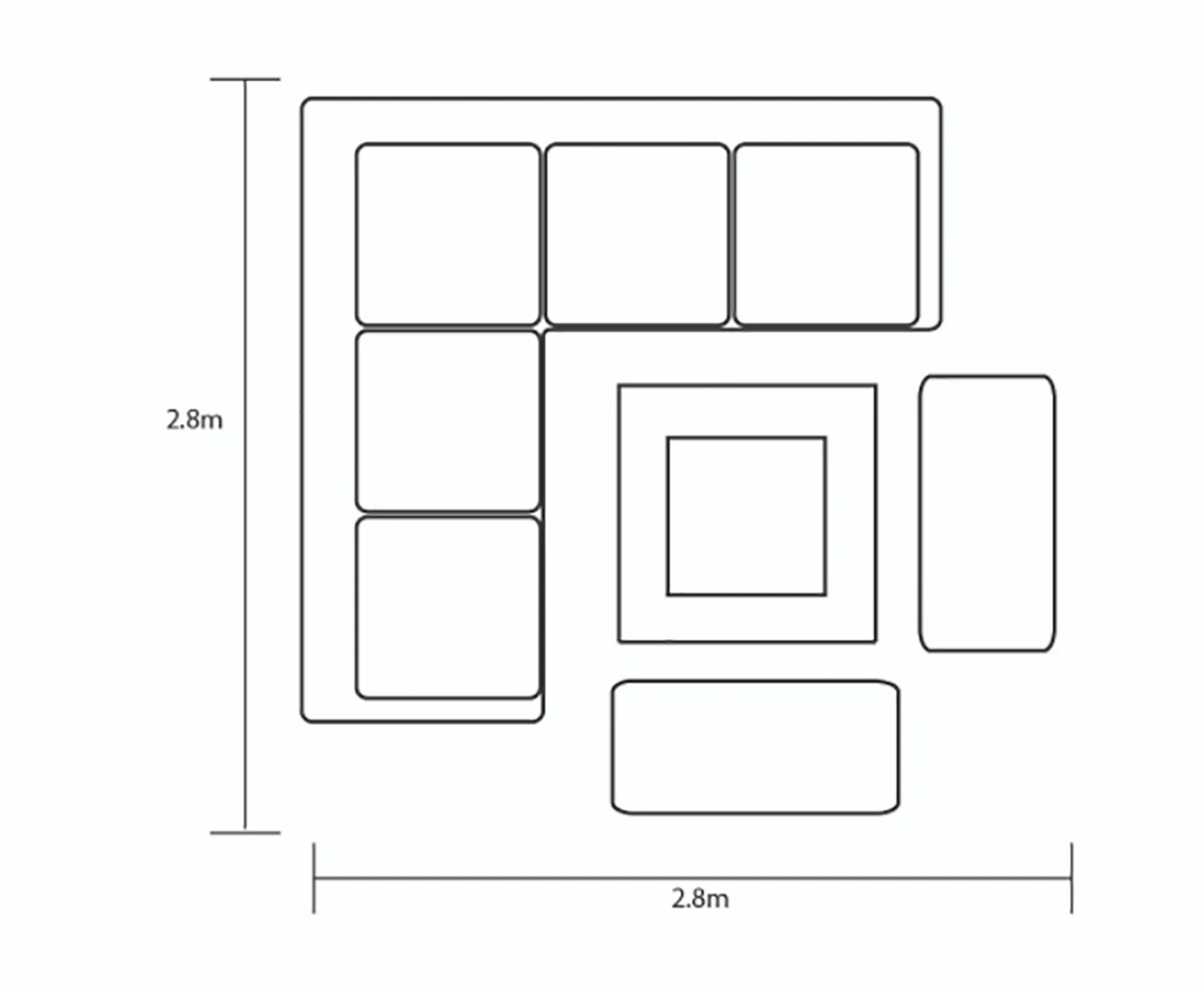 Hartman Heritage Grand Square Corner Sofa Set With Gas Fire Pit Table In Ash / Slate 7 Hartman Heritage Grand Square Corner Sofa Set With Gas Fire Pit Table In Ash / Slate - Image 5