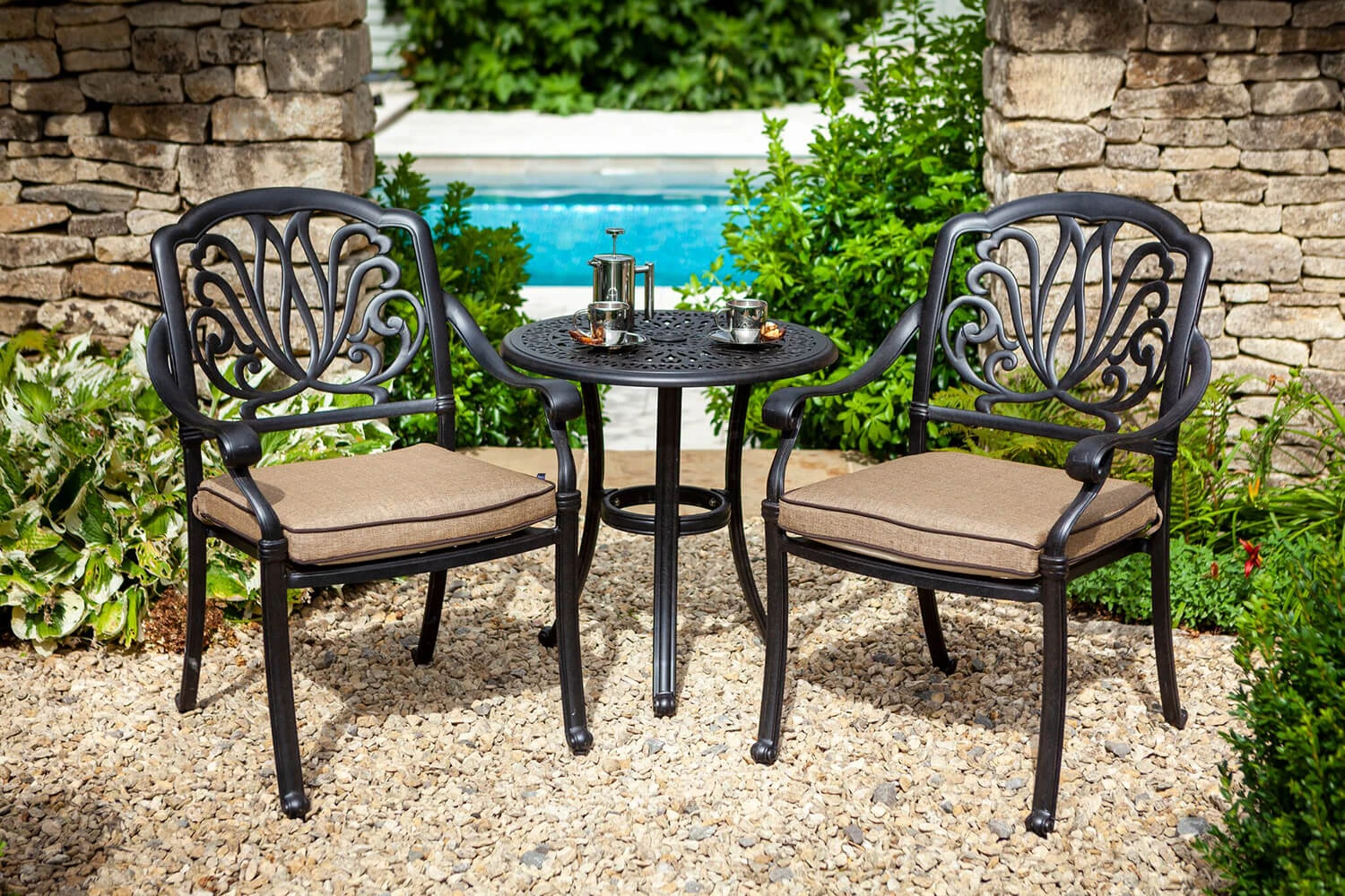 Hartman Amalfi Bistro Set In Bronze / Amber 3 Hartman Amalfi Bistro Set In Bronze / Amber