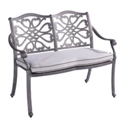 Hartman Capri 2 Seat Bench In Antique Grey / Platinum -Green Garden World l hartman capri 2 seat bench antique grey studio