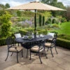 Hartman Capri 6 Seat Oval Dining Set In Bronze & Amber