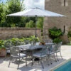 Hartman Capri 8 Seat Rectangular Dining Set In Antique Grey/Platinum -Green Garden World l hartman capri 8 seat set antique grey 01