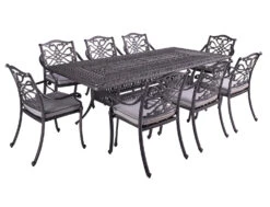 Hartman Capri 8 Seat Rectangular Dining Set In Antique Grey/Platinum -Green Garden World l hartman capri 8 seat set antique grey studio
