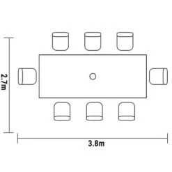 Hartman Capri 8 Seat Rectangular Dining Set In Antique Grey/Platinum -Green Garden World l hartman capri 8 seat set footprint