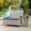Hartman Heritage 2 Seater High Back Bench With Cushion In Ash / Slate -Green Garden World l hartman heritage 2seat bench ash