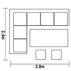 Hartman Heritage Tuscan Rectangular Corner Sofa Set With Adjustable Table In Beech / Dove -Green Garden World l hartman heritage rectangular corner set footprint
