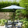 Hartman 2.5m Traditional Parasol In Platinum -Green Garden World l hartman parasol 2.5m platinum