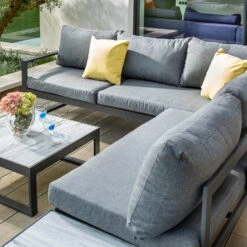 Hartman Vienna Square Corner Sofa Lounge Set With Integrated Lounger In Xerix / Slate 11 Hartman Vienna Square Corner Sofa Lounge Set With Integrated Lounger In Xerix / Slate -Green Garden World l hartman vienna square set 4