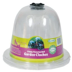 3 X Haxnicks Clear Plastic Baby Bell Jar Cloches: With Pegs