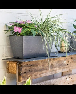 Kelkay Plant Avenue Stone Collection Terrazzo Trough In Charcoal