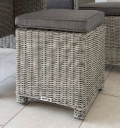 Kettler Palma Stool In White Wash And Taupe