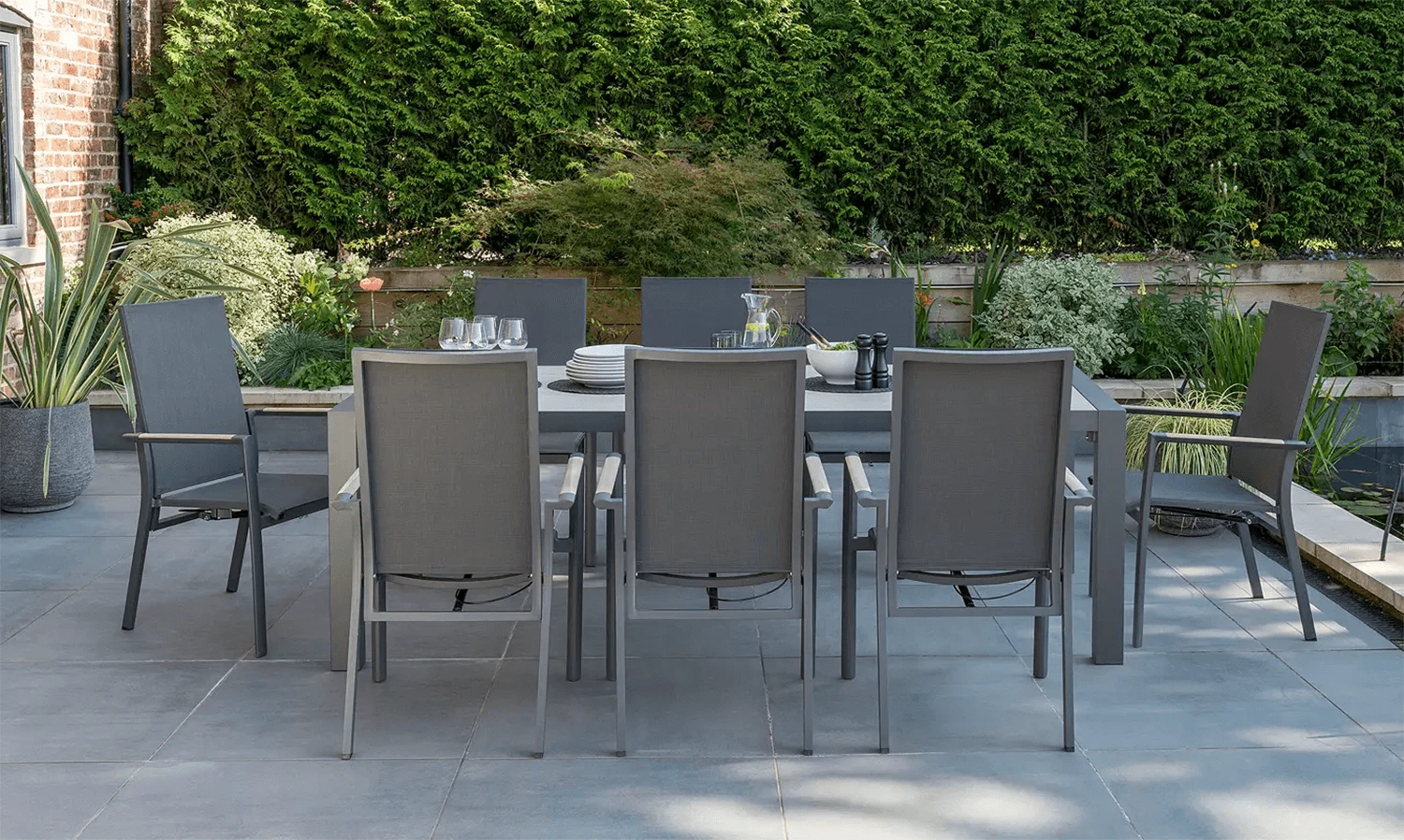 Kettler Surf Active 8 Seater Rectangular Dining Set In Iron Grey 3 Kettler Surf Active 8 Seater Rectangular Dining Set In Iron Grey