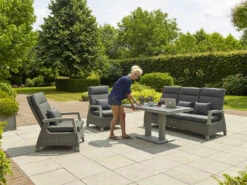 LIFE Aloha Sofa Lounge Set In Lava / Yacht Grey / Carbon -Green Garden World l life aloha lounge set lava 3