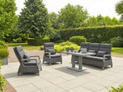 LIFE Aloha Sofa Lounge Set In Lava / Yacht Grey / Carbon -Green Garden World l life aloha lounge set lava 4