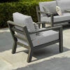 LIFE Timber Cast Aluminium Arm Chair In Lava / Mouse Grey -Green Garden World l life timber lava mouse grey armchair