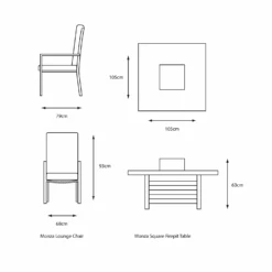 LG Monza Relaxer Set With Gas Firepit Table -Green Garden World l monza SET15