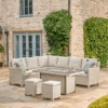 Kettler Palma Right Hand Corner Sofa With Fire Pit Table In Oyster And Stone -Green Garden World l palma firepit corner oy
