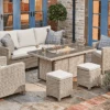 Kettler Palma Sofa Set With Firepit Table In Oyster And Stone -Green Garden World l palma sofa fp
