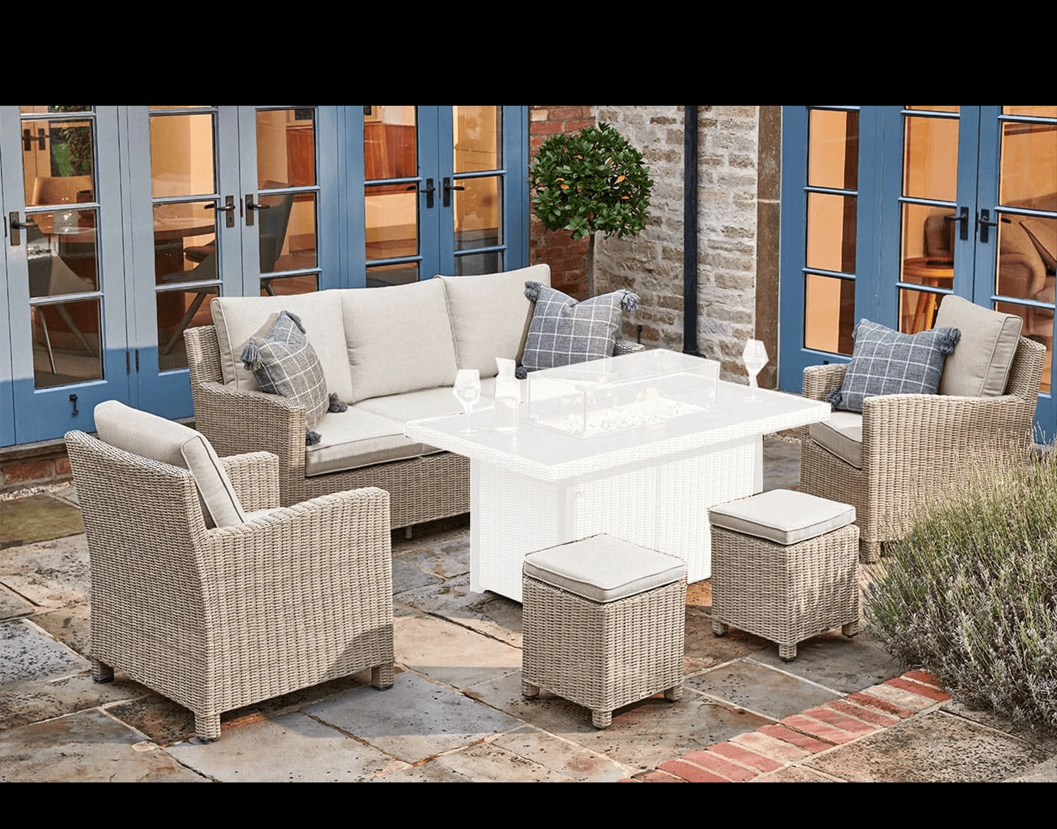 Kettler Palma Sofa Set In Oyster And Stone - NO TABLE 3 Kettler Palma Sofa Set In Oyster And Stone - NO TABLE