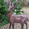 Large Standing Stag Aluminium Ornament - 97cm Tall -Green Garden World l stag97cm