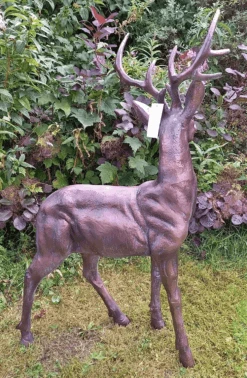Large Standing Stag Aluminium Ornament - 97cm Tall -Green Garden World l stag97cm 4