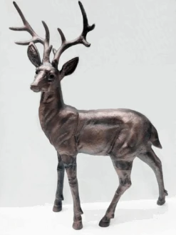 Large Standing Stag Aluminium Ornament - 97cm Tall -Green Garden World l stag97cm 5