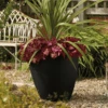 Stewart 53cm Tall Round Basalt Planter -Green Garden World l stewart basalt 53cm
