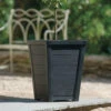 Stewart 31cm Taper Low Planter In Anthracite -Green Garden World l stewart taper 36cm tall