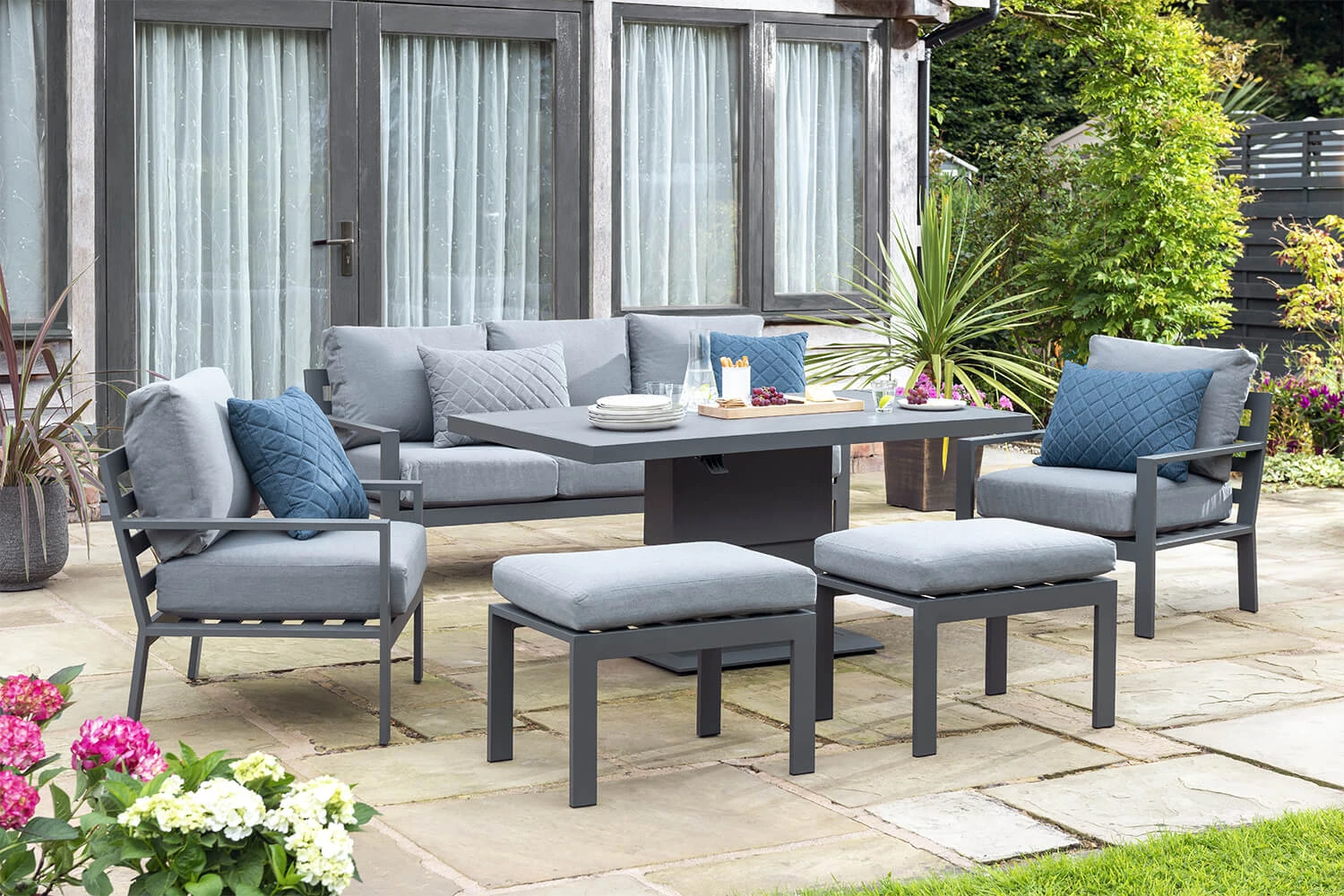 Norfolk Leisure Titchwell Lounge Set With Gas Adjustable Table In Anthracite 3 Norfolk Leisure Titchwell Lounge Set With Gas Adjustable Table In Anthracite