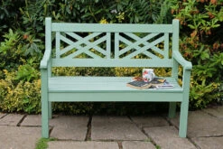 Winawood Speyside 2 Seater Wood Effect Garden Bench In Duck Egg Green