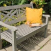 Winawood Speyside 2 Seater Wood Effect Garden Bench In Stone Grey -Green Garden World l winawood speyside 2seater stone grey