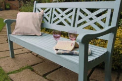 Winawood Speyside 3 Seater Wood Effect Garden Bench In Blue