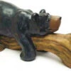 Lazy Bear On A Log Resin Ornament -Green Garden World lazy bear on log statue giant