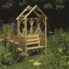 Rustic Timber Garden Seat -Green Garden World rowlinson rustic seat giant