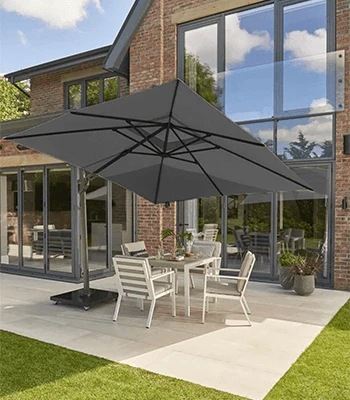 Norfolk Leisure Royce Ambassador Square 3m Cantilever Parasol With LED - Carbon 3 Norfolk Leisure Royce Ambassador Square 3m Cantilever Parasol With LED - Carbon